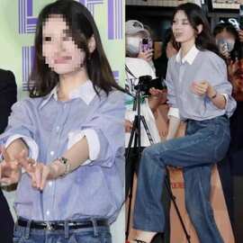 明星同款宽松设计感年气质智长袖衬衫条纹衬衣2025裴秀小众慵懒风