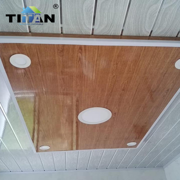 Techo de techo de grano de madera de estilo moderno chino fuelle de PVC