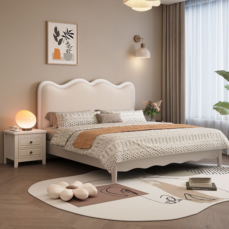 Ym Cream Style Solid Wood Bed 1.8m Home Master Bedroom Double Bed with Storage 1.5m Single Ripple Wedding Bed