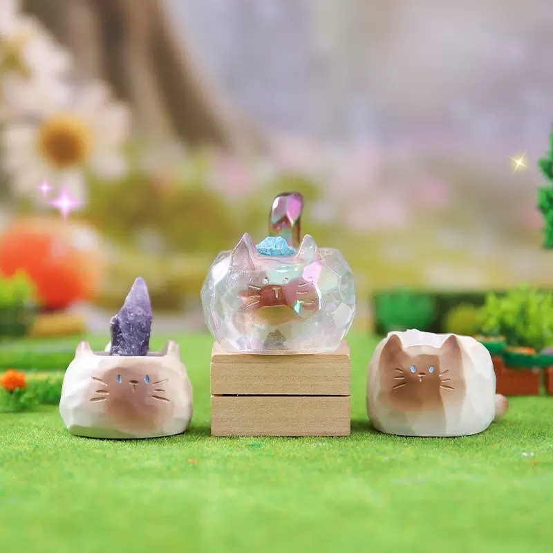 小红书爆款猫猫PAL水晶盲盒好运水晶手办树脂摆件生日礼物批发|undefined