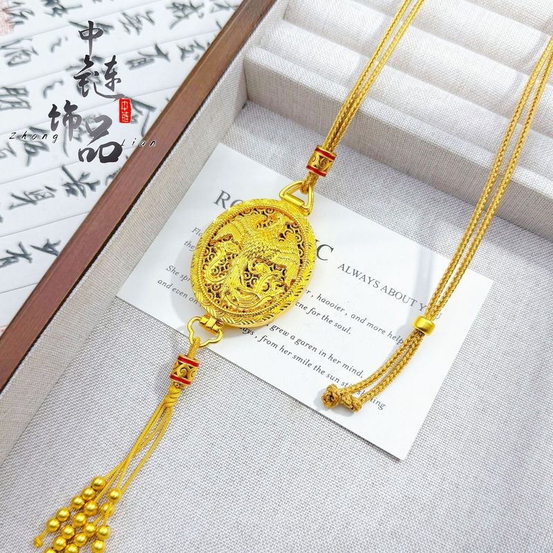 金店と同じ古代の砂金フェニックスサシェペンダント新しい中国風のフェニックスフライタッセルペンダント|undefined