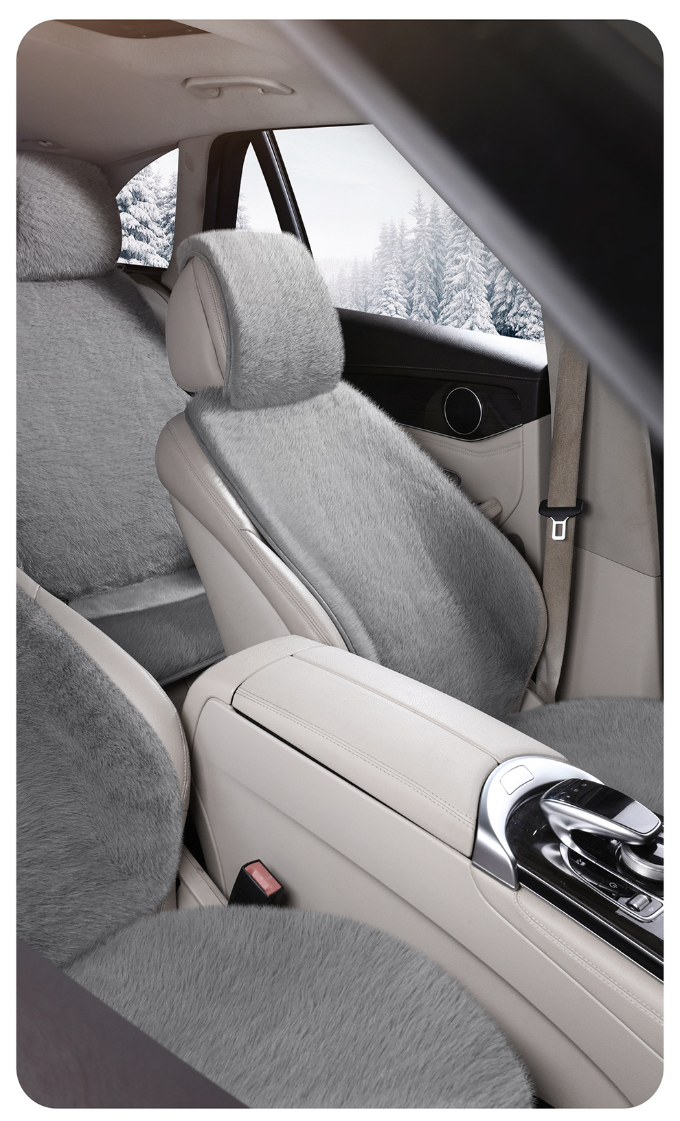 Winter Plush Car Seat Cushion Warm Car Decoration Universal Tie-Free Anti-Slip Seat Cushion Seat Cover Seat Cushion Fur Cushion