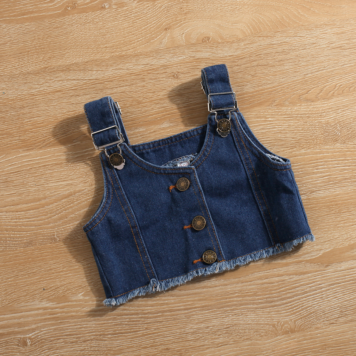2024 Frühling und Herbst Kinderkragen Hemdrock Mädchen Rüschenkleid Cowboy Tank Top Zweiteiliges Set_voghion.com
