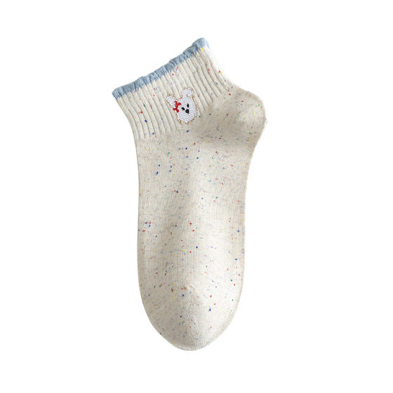 Cross-border strict selection of socks cotton women's dot gauze bubble lace socks spring and summer new combed cotton cartoon boat socks
