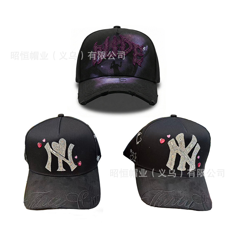 Comercio exterior transfronterizo de Nueva York sombreros de cara pequeña ajustable bordado lengua de pato estilo coreano sombreros de béisbol para hombres y mujeres al aire libre