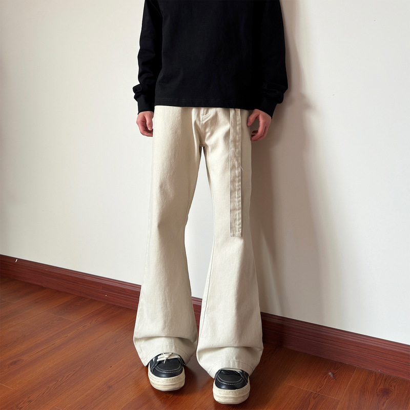 Bulaoge Blog 微調整可能なウエストバンド クリーンフィット ジーンズ ハイ シミタ ストレート パンツ K715|undefined