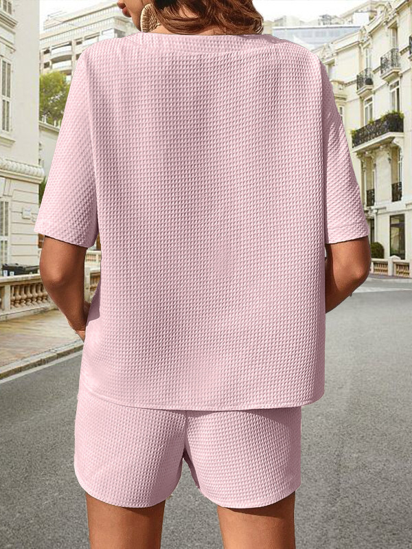 Ferien Täglich Frau Einfacher Stil Einfarbig Polyester Jacquard Shorts-Sets Shorts-Sets display picture 5