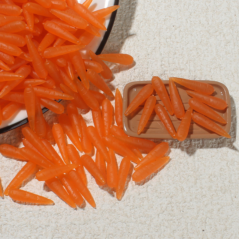 Simulated Vegetable Carrot DIY Handmade Hair Accessories Headband Hole Shoe Keychain Cream Glue Mobile Phone Case Resin Accessories