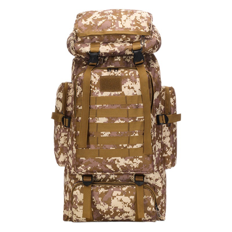 Cross-Border 80 Liter Outdoor Backpack Multi-Functional Sports and Leisure Hiking Bag Camouflage Large Capacity Mountaineering Bag