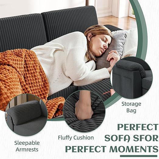 Sofá de partición convertible sofá en forma de L con almohada desmontable tela de lino pequeño sofá para la sala de estar