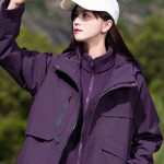 新款压胶户外工装冲锋衣男女春秋冬三合一防泼水登山服工作服印制