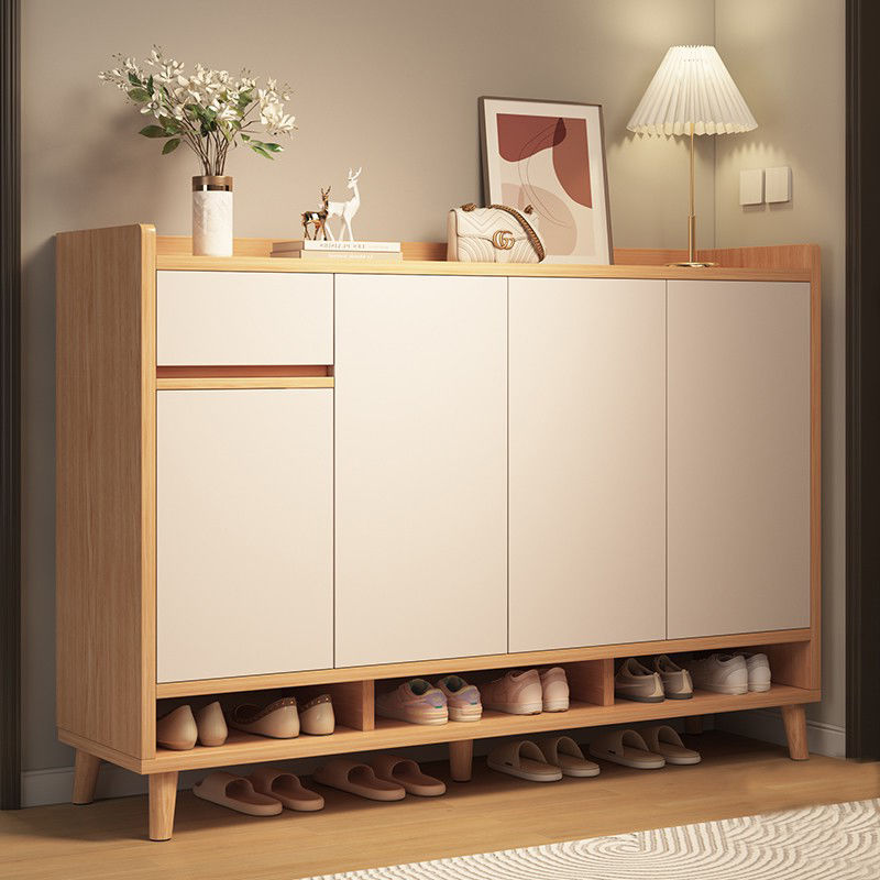 Solid Wood Core Shoe Cabinet Home Entrance Indoor Simple Storage Cabinet 2025 New Entrance Multi-Layer Dust-Proof Entry Shoe Rack
