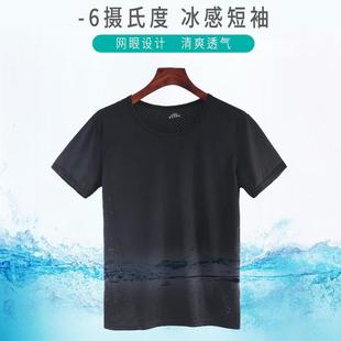 Summer Ice Silk T-shirt Men's Quick-drying Short-sleeved Top Mesh Men's Loose Large Size Half-sleeved Breathable Men's Sportswear