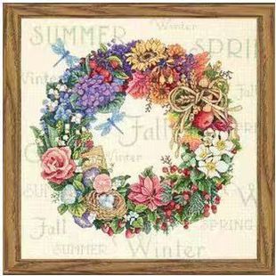 Four Seasons Garland Source Manufacturer Cross Stitch Full Embroidery Thread Embroidery DIY Foreign Trade Amazon Dropshipping