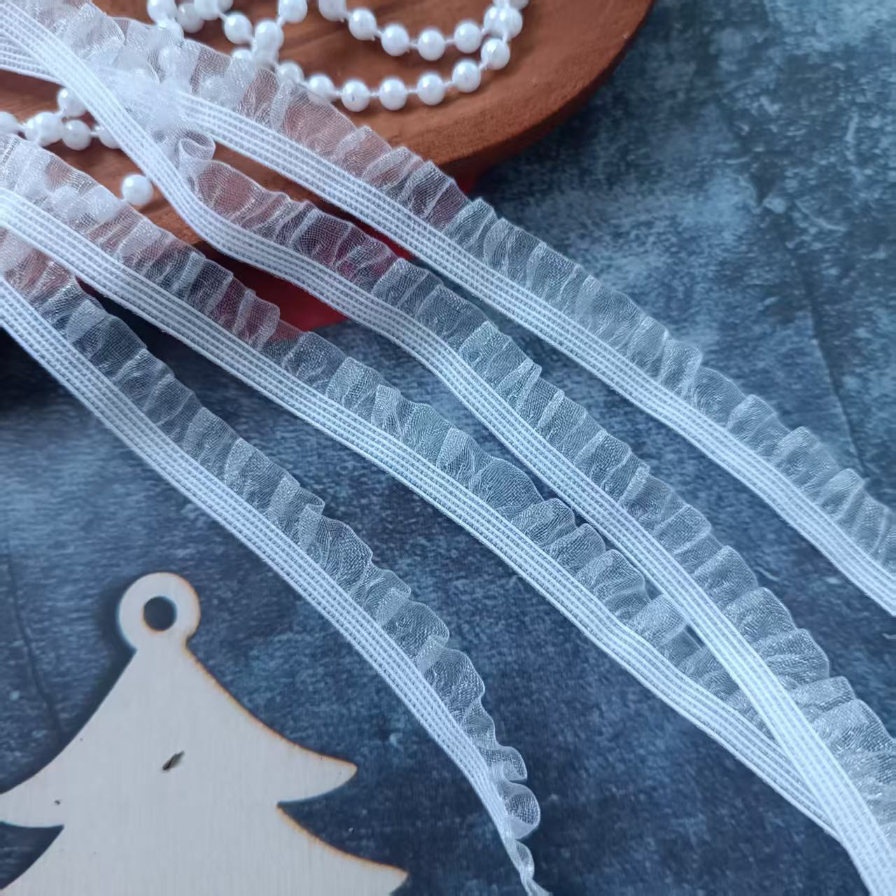 0149/1.0玻璃纱单边木耳花边编织手工DIY制作装饰服装内衣纺织