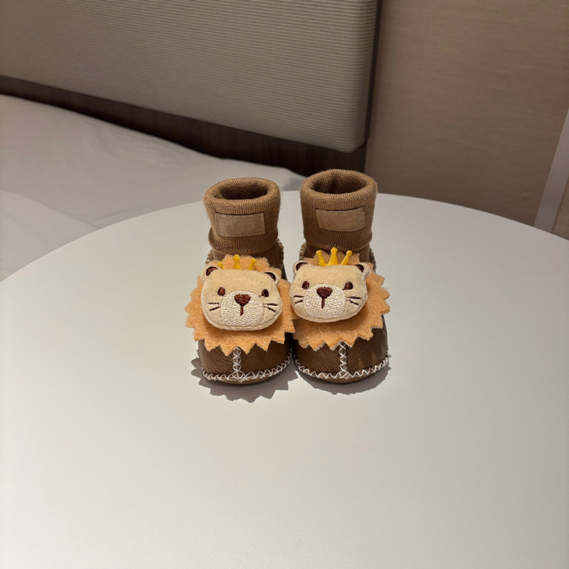 桑坡婴儿棉鞋羊皮毛一体步前鞋袜ins卡通男女宝宝软底毛毛鞋秋冬|undefined