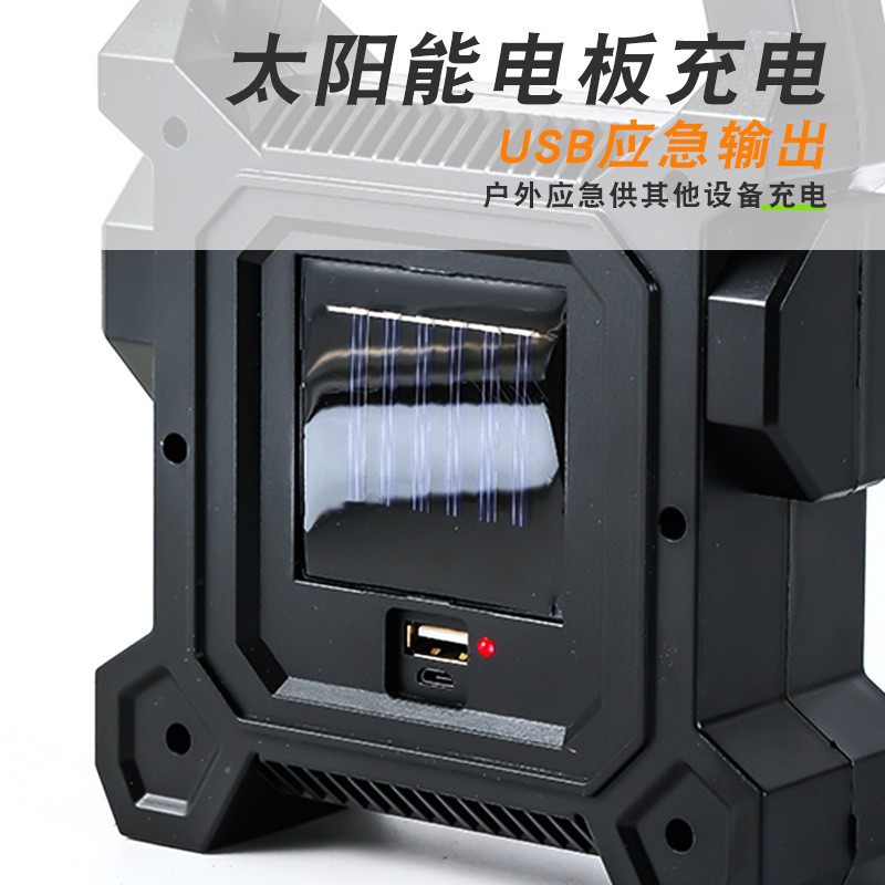 Nuevas luces de emergencia solares solares transfronterizas para uso doméstico al aire libre, iluminación de carga portátil, multifunción portátil