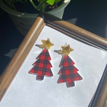 跨境欧美亚马逊新款圣诞节圣诞树吊坠耳环亚克力圣诞礼物耳饰饰品