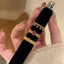 古法仿紫水晶摇铃戒指女轻奢感小众时尚百搭指环戒子