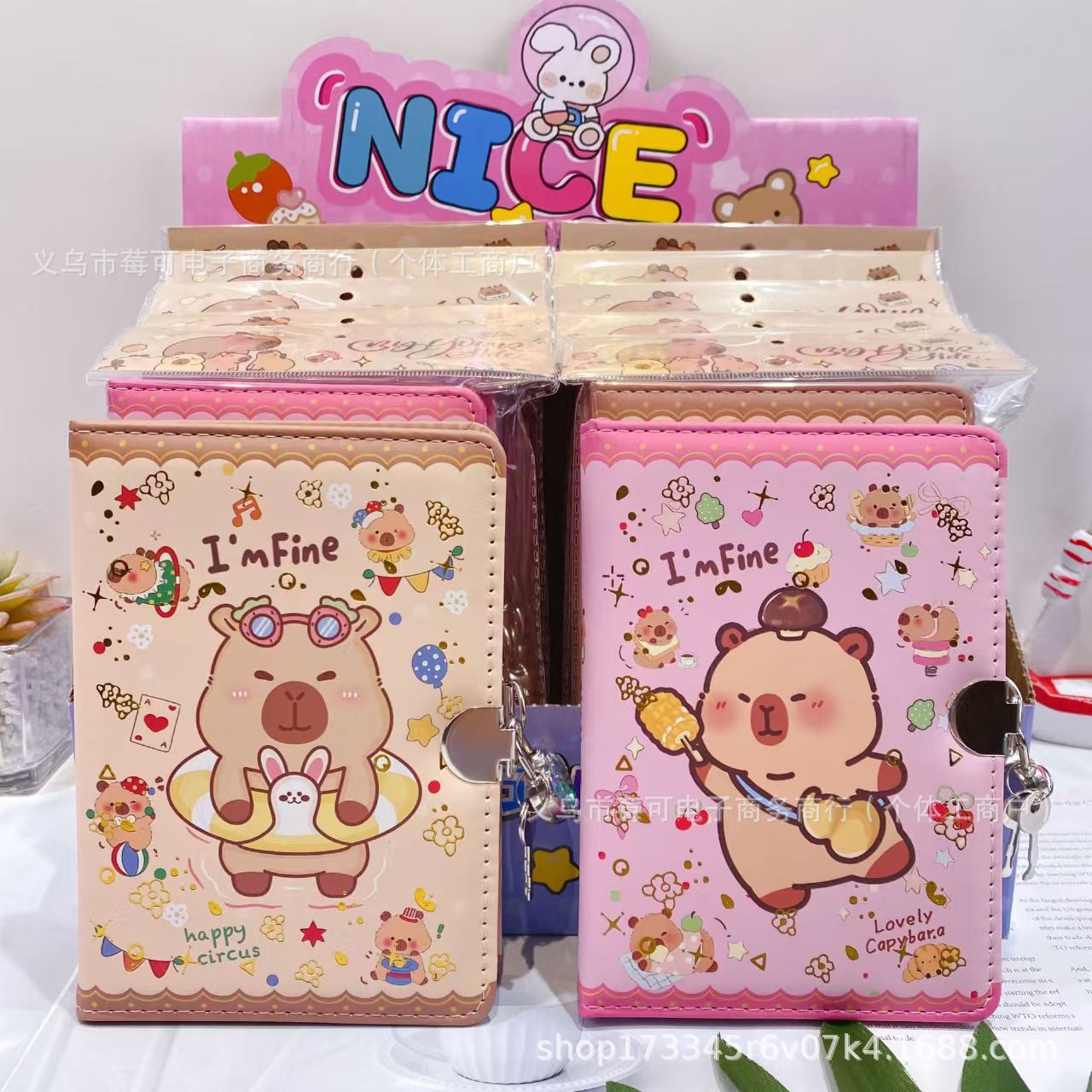 새로운 Sanrio 자석 버클 고급 교수형 잠금 PU 가죽 고가치 만화 학생 사무실 컬러 페이지 핸드북