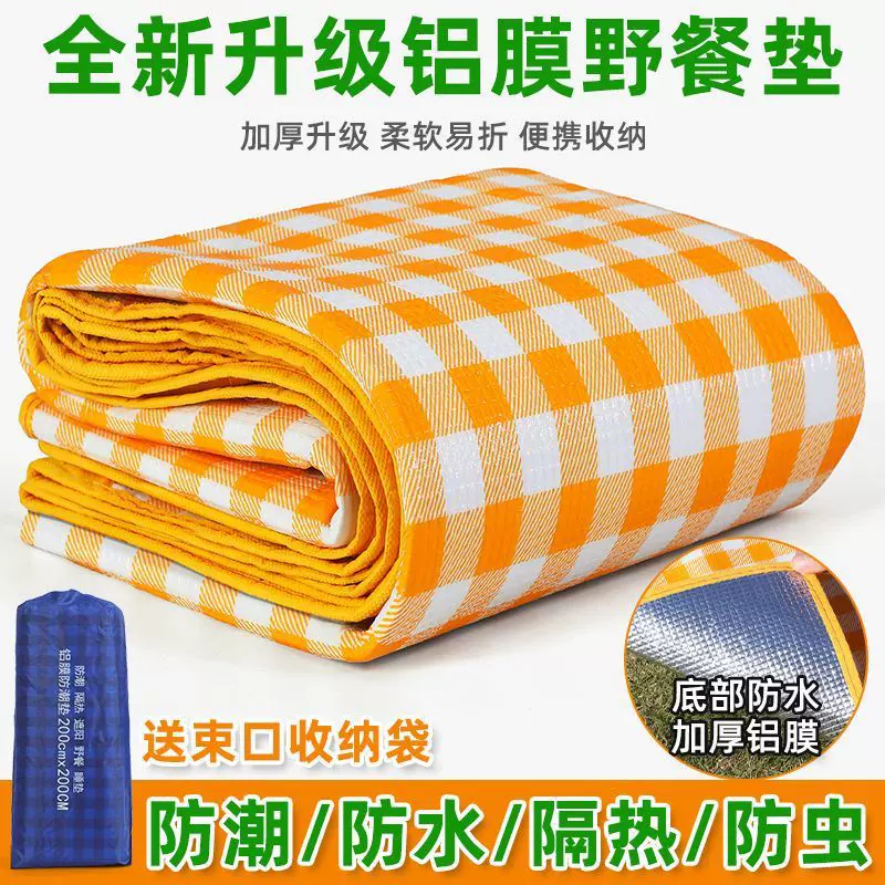 户外铝膜防潮垫 便携式超轻折叠野餐垫 双面防水彩膜垫子草坪地垫