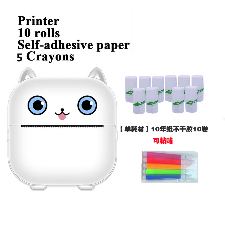 X15 blanco + 10 rollos de Papel Autoadhesivo + 5 bolígrafos de color