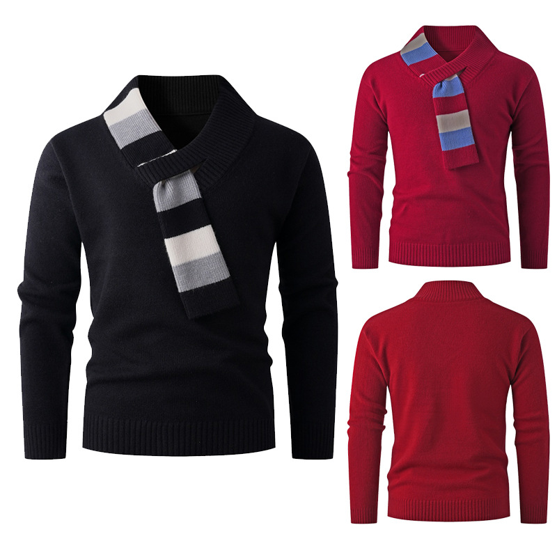 Otoño y invierno transfronterizos nuevo comercio exterior hombre camisa de punto gruesa hombre simple ocio base cálida suéter de tendencia masculina