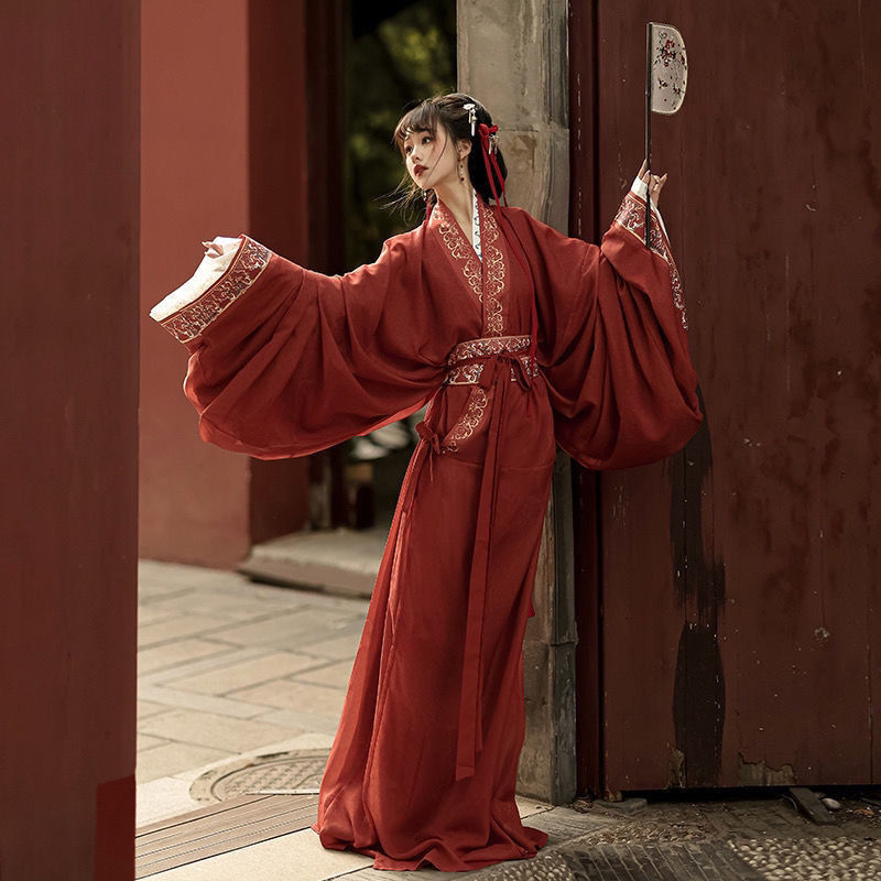 新款女士汉服神明复原款马山楚墓战国袍拖尾直裾日常直裾袍拍摄仙-阿里巴巴