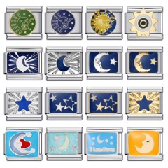星空宇宙系列钛钢焊接图案意大利模块手链Italian charm bracelet