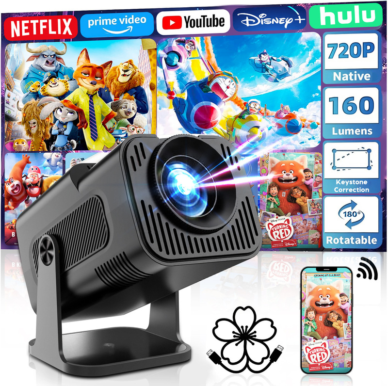 Cross-border HY320mini projector, AI bean bin, same model as the original projector, short-throw projector, factory direct wholesale