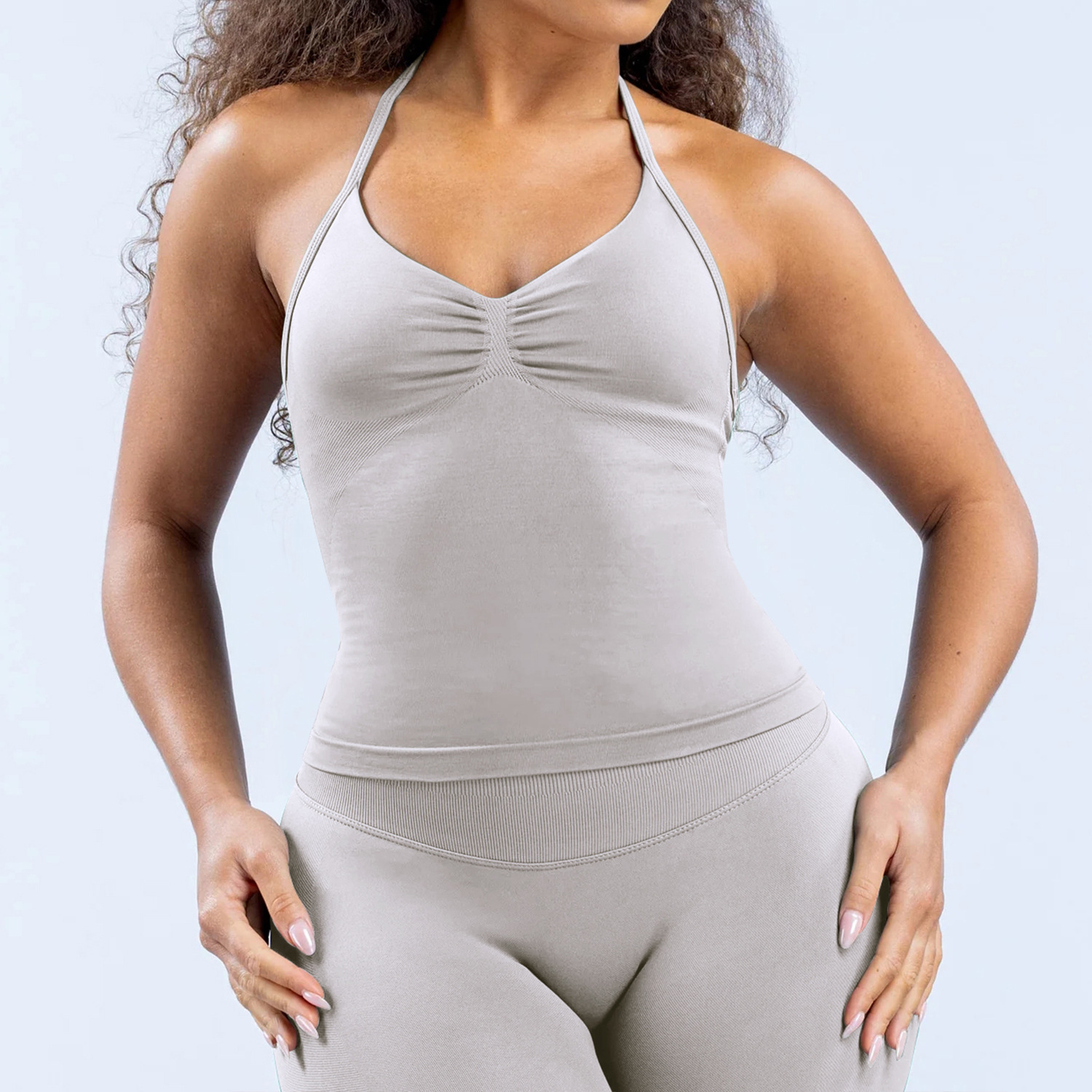 Conjunto de yoga transfronterizo europeo-americano, conjunto de mel de melocotón seco rápido, conjunto de acondicionamiento físico transpirable, conjunto de deportes al aire libre