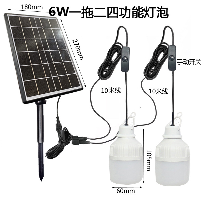 New solar lighting bulbs, one for two li...