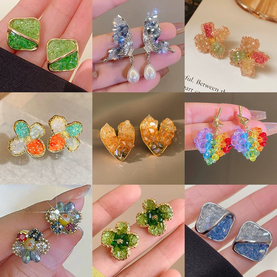 Серебряная игла, квадратные маленькие серьги, стиль лёгкой роскоши, качественный стиль, оптовая продажа