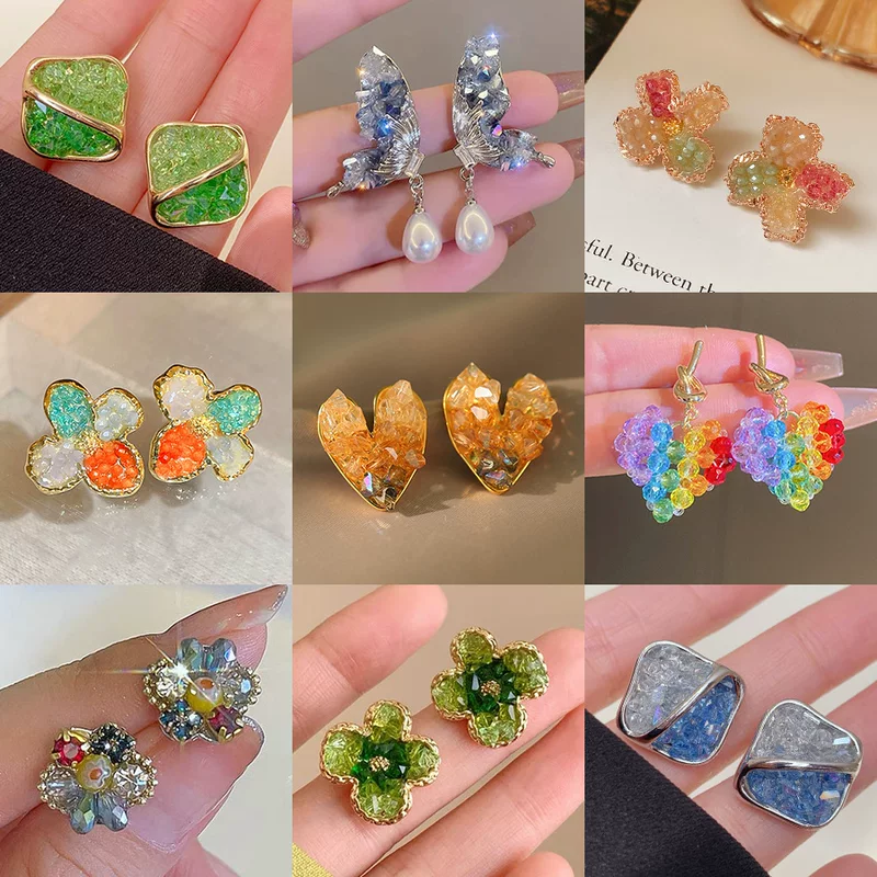 Серебряная игла, квадратные маленькие серьги, стиль лёгкой роскоши, качественный стиль, оптовая продажа