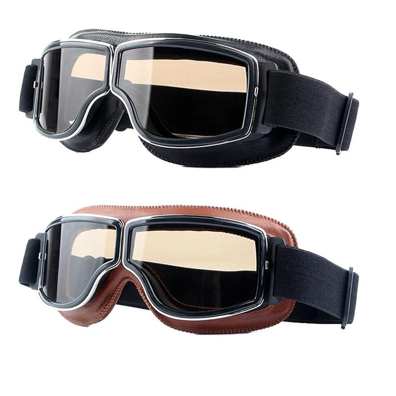 レトロなヘルメットの泡鏡はハーレーのレトロな全ヘルメット3/4ヘルメットの日焼け止め防風砂UVライドゴーグルに適しています。