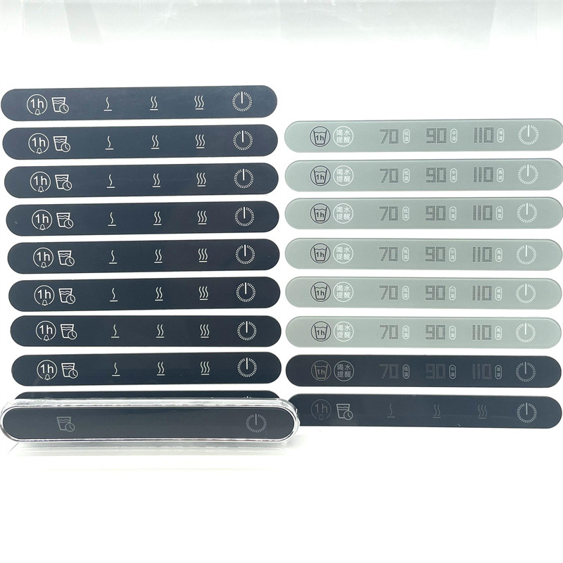 定 制丝印加工恒温加热杯垫半透黑LOGO显示面板，触控开关可透光