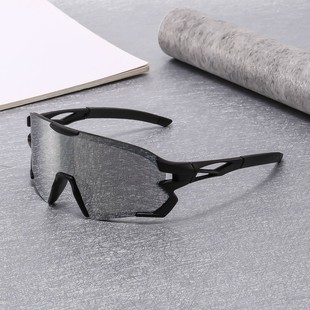 Cross-Border New Colorful One-Piece Large-Frame Cycling Glasses European and American Outdoor Running Cross-Country Fishing Windproof Sports Glasses