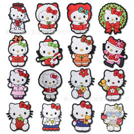 圣诞节鞋花Hello Kitty鞋配饰扣洞洞鞋配件跨境专供新款卡通贴片