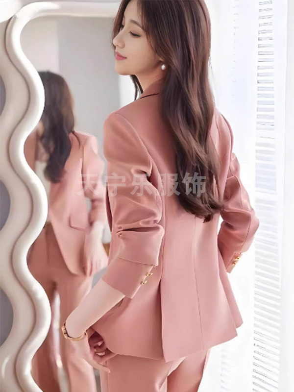 高端小西装套装女2025春秋新款时尚气质职业正装OL洋气西服两件套|undefined