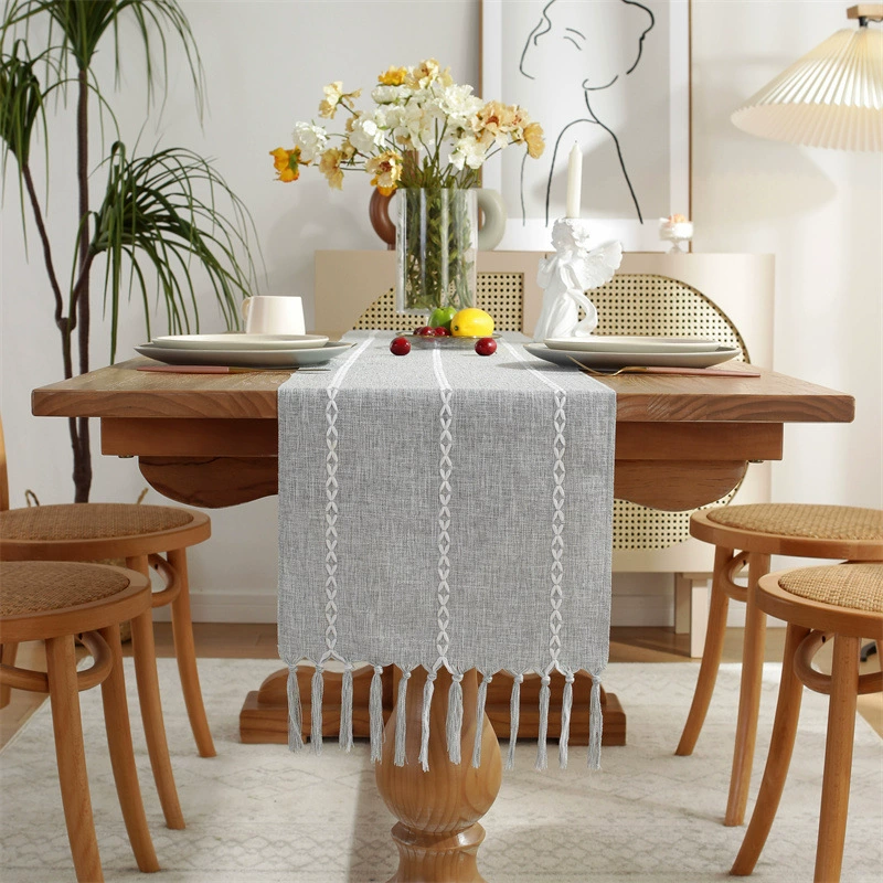 Cross -border Amazon Simple handmade hand -woven hollow Su Table flag household American rural Christmas table cloth desktop
