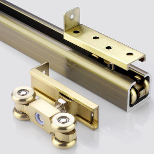 Sliding door track Hanging wheel Guide rail Slide pulley Solid wood glass Sliding door Hanging rail Slide rail Hanging door wheel All metal wheel