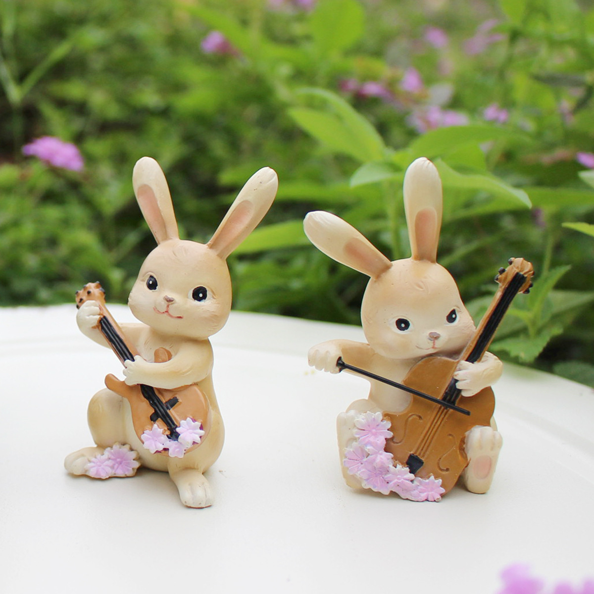  Piano Luminous Wings Flower Fairy Bunny Combination Cartoon Bunny Outdoor Garden Courtyard Decoration Now