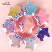 五角星梳子透明闪亮片星星美发梳可爱少女便携按摩梳不打结顺发梳