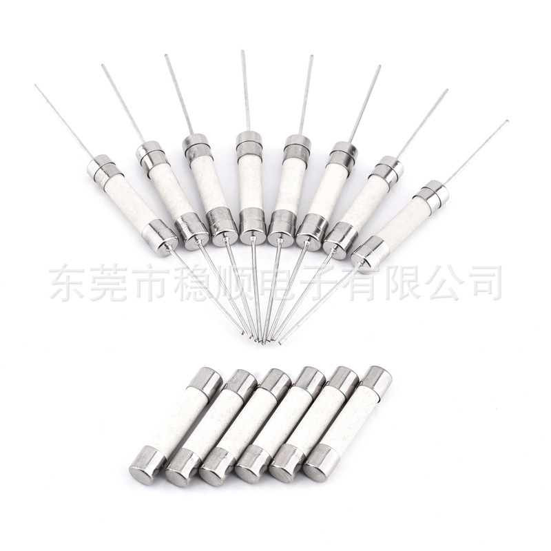 管状陶瓷高压保险丝管6.35X32 高分断陶瓷防爆电流保险丝轴向引线