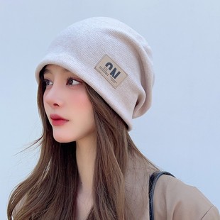Autumn and Winter New Japanese Style Style Face-Showing Small Pile Hat Women's Versatile Ear Protection Knitted Hat Personalized Fashion Trendy Baotou Hat