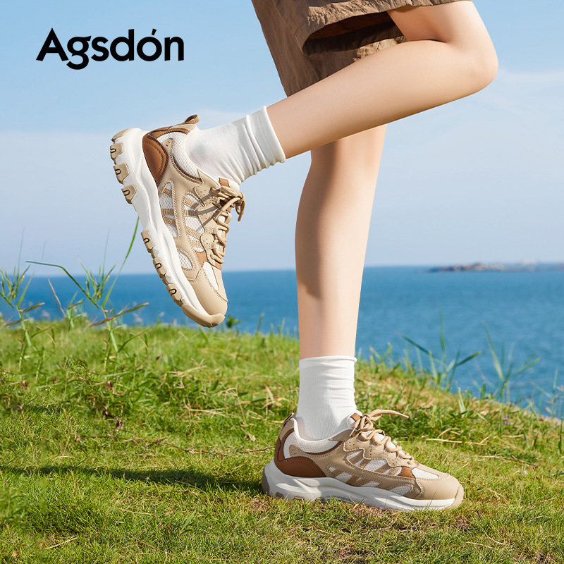 Augustion Daddy Shoes Mujer 2025 nuevos zapatos deportivos ligeros de suela gruesa de otoño zapatos casuales de senderismo al aire libre de suela blanda