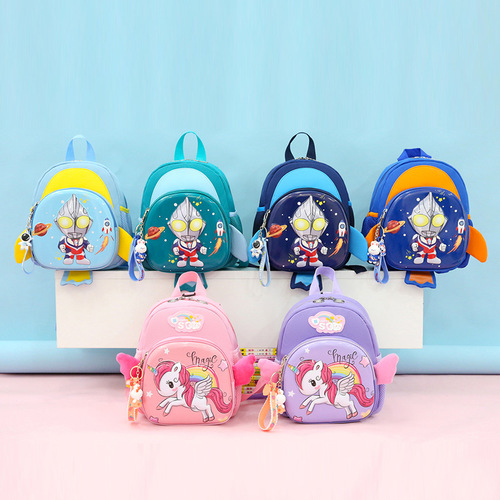 Ultraman Backpack for Boys, Kindergarten Cute Cartoon Preschool 1-6 Years Old, Anti-Lost Girls' Children's Shoulder Bag