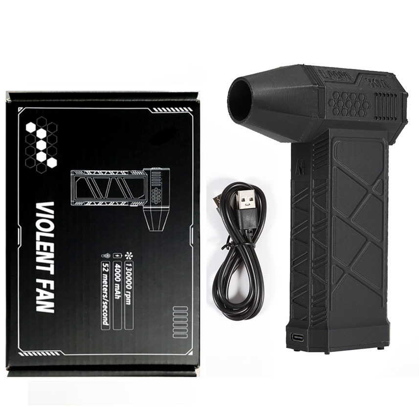 (색상 상자 포장) 폭력 터보 팬 8000ma 130k ~ 3단 속도 조절 검정색