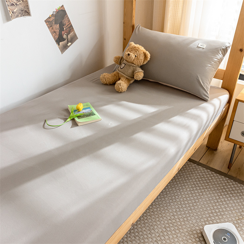 Sábanas de algodón para dormitorios de estudiantes universitarios, una sola pieza de edredón de algodón de 1,2 metros, juego de tres piezas de funda de almohada para dormitorio de secundaria individual
