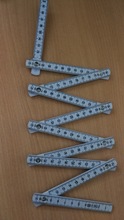 跨境ABS木工折尺1M10折白色 folding ruler 木工折叠尺十折塑料尺